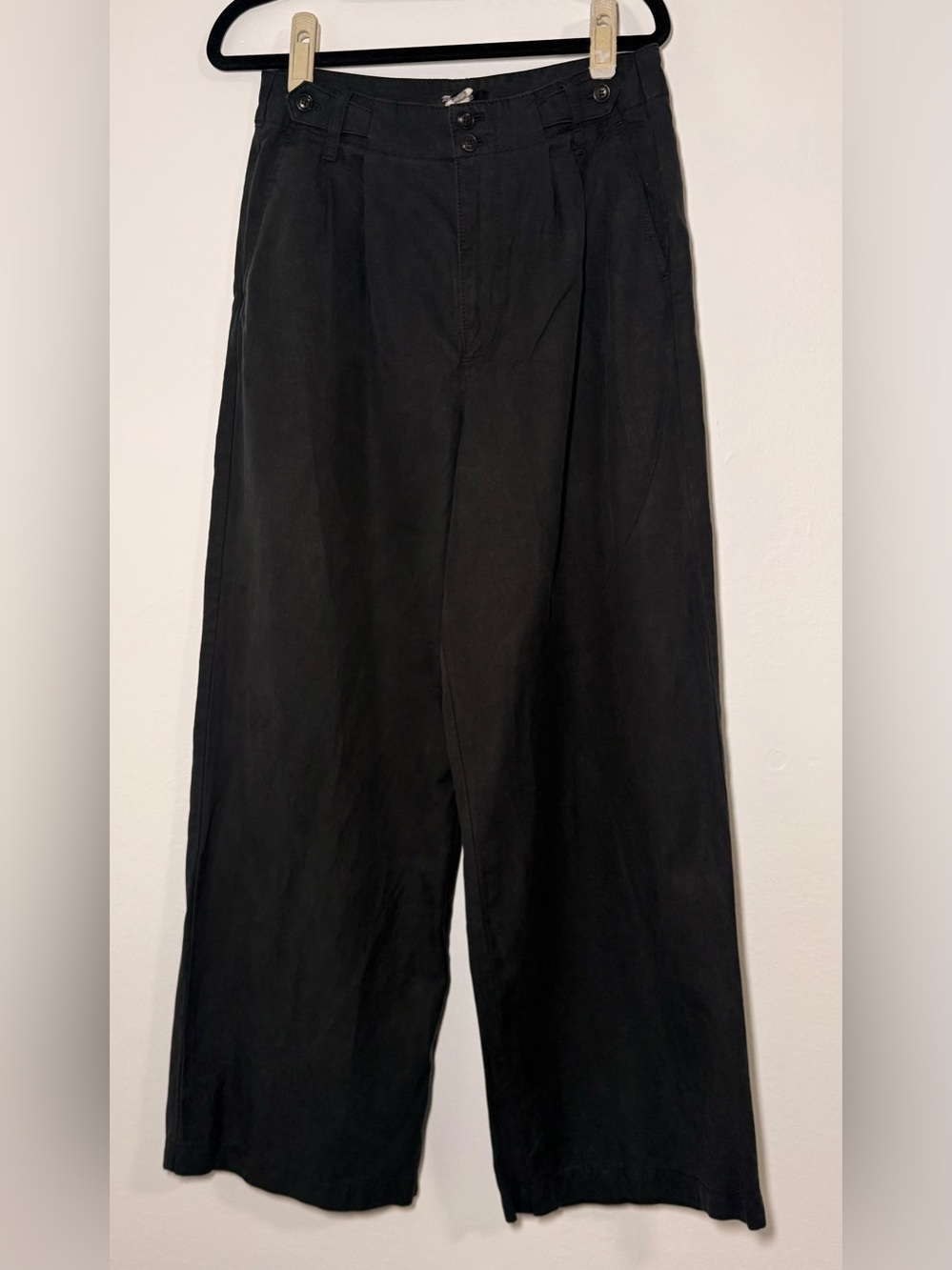 Madewell The Harlow Superwide Leg Trouser Pant  Size 4 Black